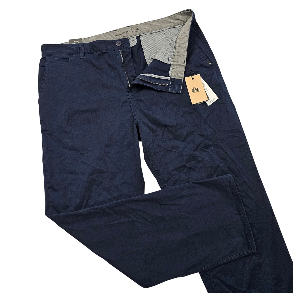Quiksilver Everyday Union Pant Mens‎ 40x30.5 Navy Blue Stretch Chino Skater NEW